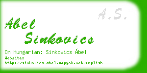 abel sinkovics business card