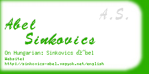 abel sinkovics business card